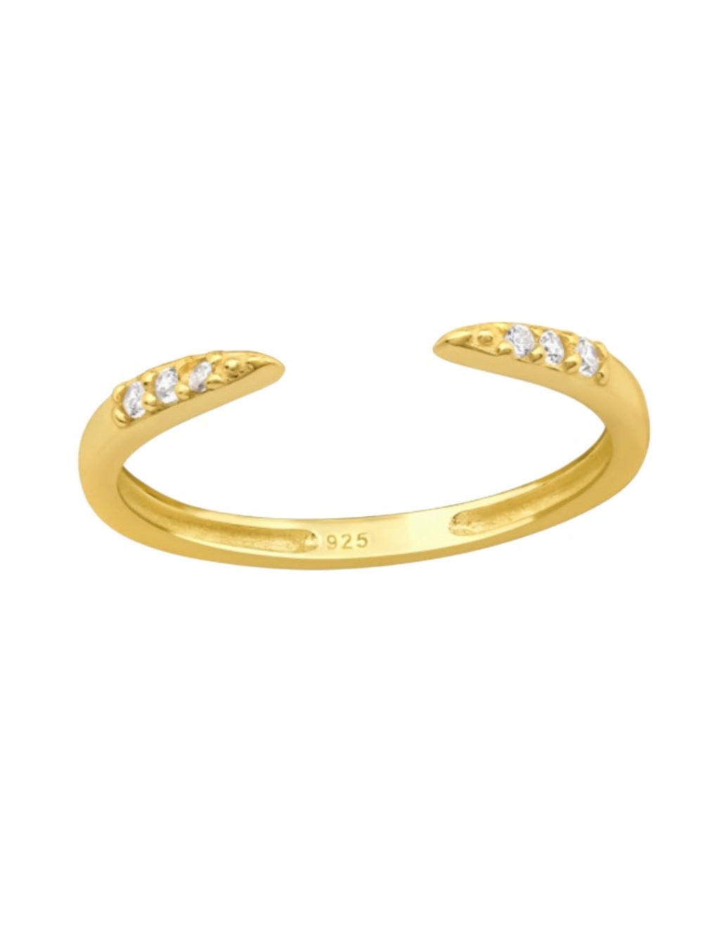 14K Gold Vermeil Adjustable Crystal Toe Ring